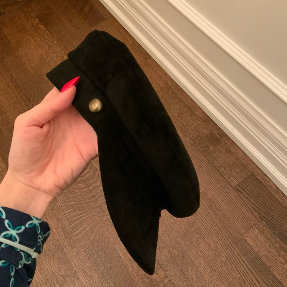 LACK OF COLOUR Lola Black Suede Conductor Cap Women’s LIKE NEW Worn 1X One Size - Picture 9 of 16